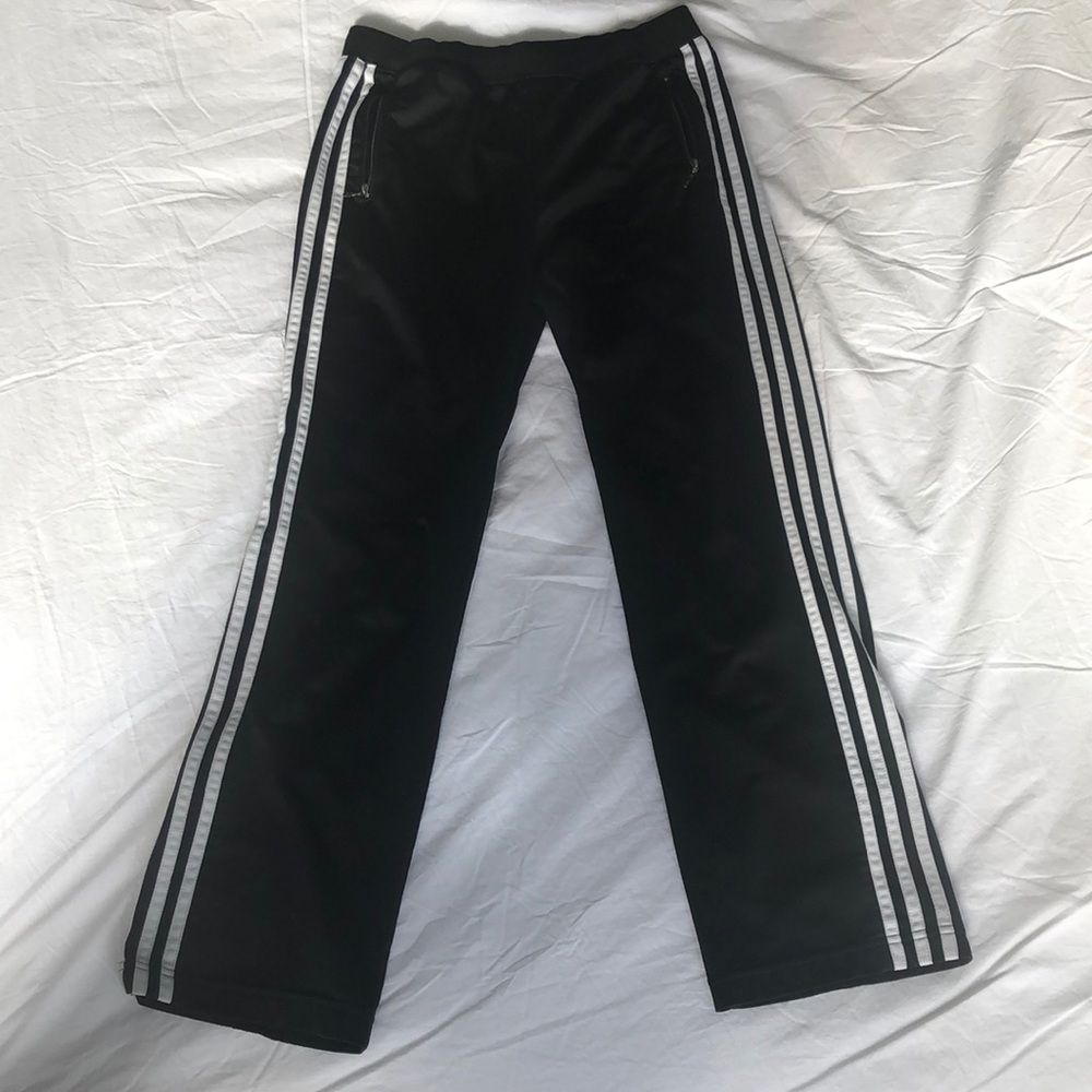 Black And White Striped Adidas Pants